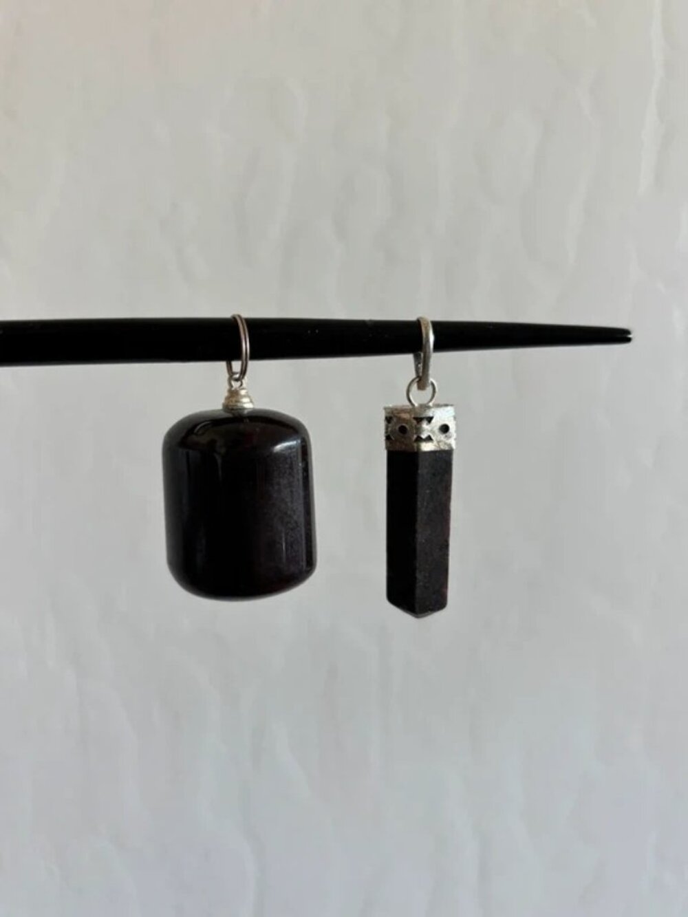2 Garnet pendants